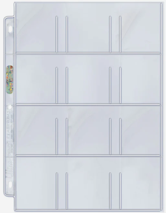 ULTRA PRO PLATINUM SERIES 12-POCKET STICKER PAGES 100 PACK
