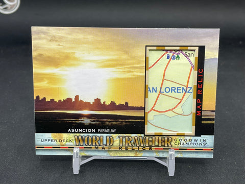 2022 UPPER DECK GOODWIN CHAMPIONS - WORLD TRAVELER - ASUNCION PARAGUAY - MAP RELIC