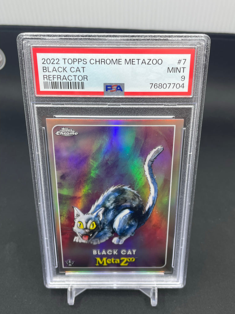 2022 TOPPS CHROME METAZOO - REFRACTOR - BLACK CAT - #7 - PSA 9