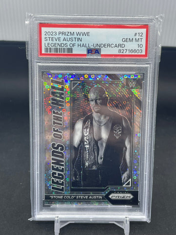 2023 PANINI PRIZM WWE - UNDERCARD - LEGENDS OF THE HALL - S. AUSTIN - #12 - PSA 10