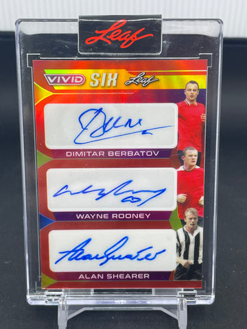 2022 LEAF VIVID - SIX - D. BERBATOV / W. ROONEY / A. SHEARER / K. DALGLISH / R. FOWLER / J. TERRY - #VS-3 - 6X AUTOGRAPH - 1/1