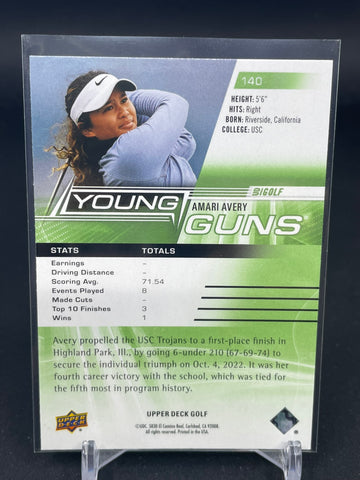 2024 UPPER DECK GOLF - YOUNG GUNS - A. AVERY - #140 - RC