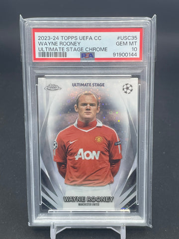 2023 TOPPS UEFA CLUB COMPETITIONS - ULTIMATE STAGE CHROME - W. ROONEY - #USC35 - PSA 10