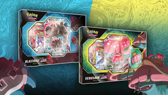 POKEMON VENUSAUR VS BLASTOISE VMAX BATTLE BOX
