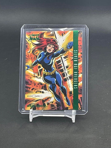 2022 FLEER ULTRA MARVEL - GREEN FOIL - SILVER AGE AVENGERS - BLACK WIDOW - #102