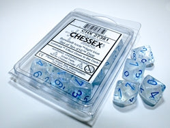 CHESSEX SET OF TEN BOREALIS D10 DICE