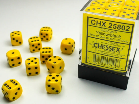 CHESSEX OPAQUE 12MM D6 DICE BLOCK (36 MINI D6'S)