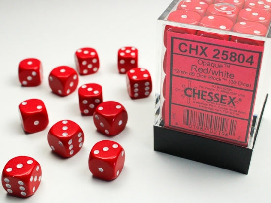 CHESSEX OPAQUE 12MM D6 DICE BLOCK (36 MINI D6'S)