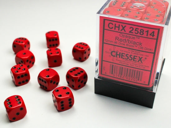 CHESSEX OPAQUE 12MM D6 DICE BLOCK (36 MINI D6'S)