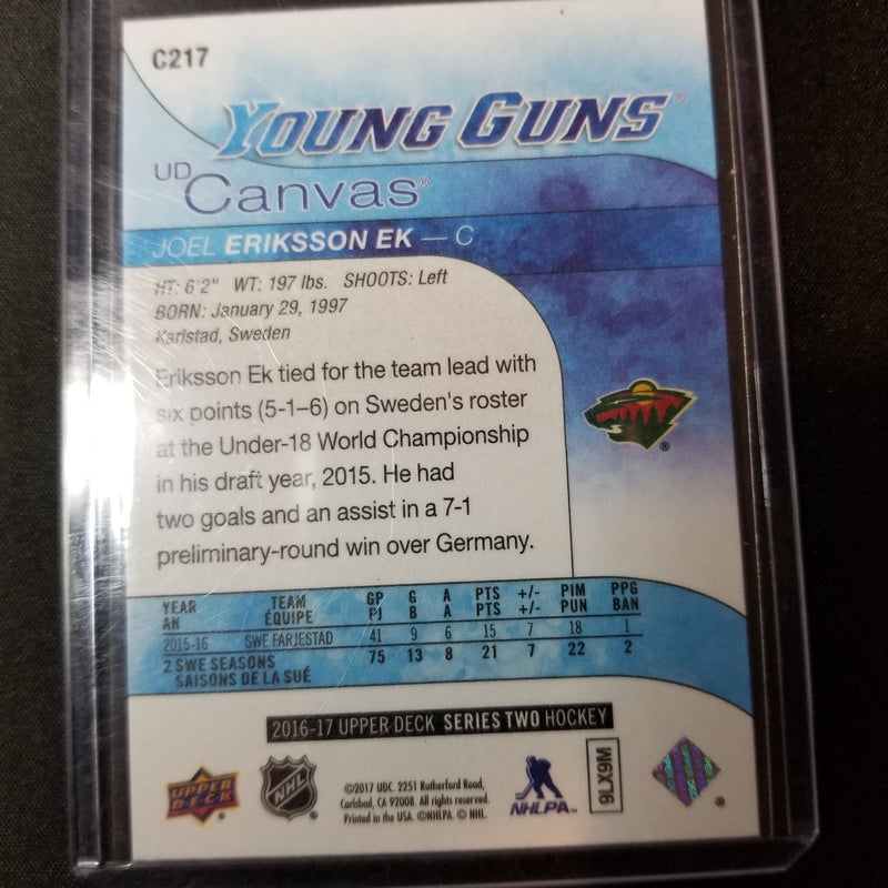 2016 UPPER DECK SERIES TWO - UD CANVAS - YOUNG GUNS - J. ERIKSSON -