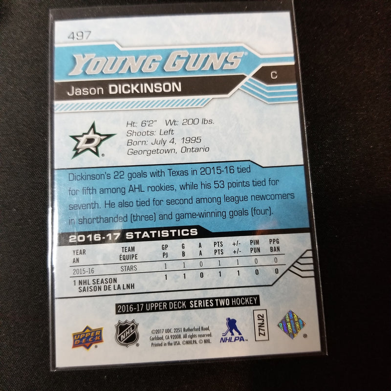 2016 UPPER DECK SERIES TWO - YOUNG GUNS - J. DICKINSON -