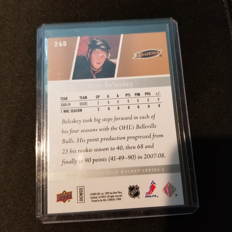 2009 UPPER DECK SERIES ONE - YOUNG GUNS - M. BELESKEY -