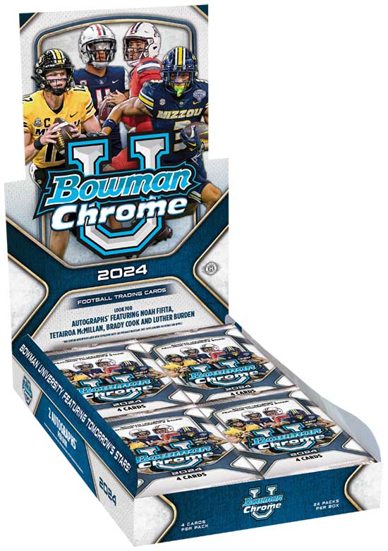 2024 TOPPS BOWMAN CHROME UNIVERSITY FOOTBALL HOBBY BOX