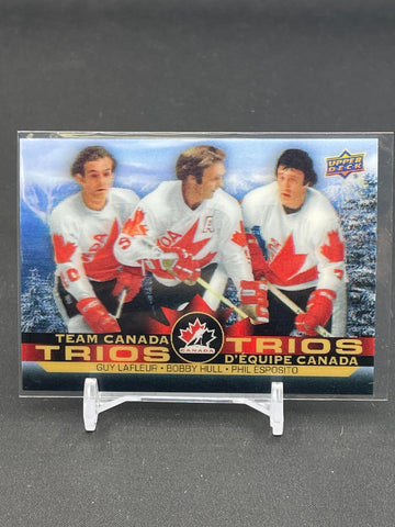 2021 UPPER DECK TIM HORTONS TEAM CANADA - TRIOS - G. LAFLEUR / B. HULL / P. ESPOSITO - #T-9