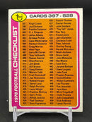 1978 TOPPS FOOTBALL - CHECKLIST - 397-528 -