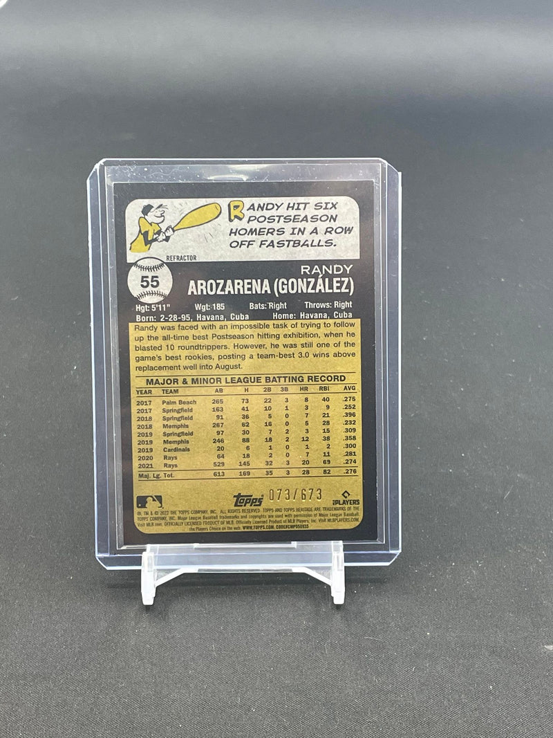 2022 TOPPS HERITAGE - REFRACTOR - R. AROZARENA - #55 - #'D/673