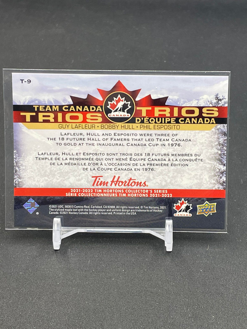 2021 UPPER DECK TIM HORTONS TEAM CANADA - TRIOS - G. LAFLEUR / B. HULL / P. ESPOSITO -