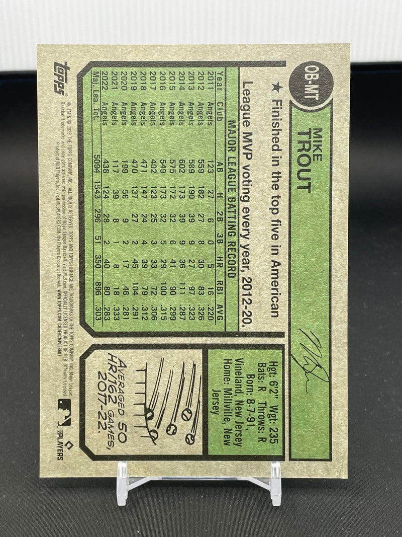 2023 TOPPS HERITAGE - JUMBO BOX TOPPER - M. TROUT -