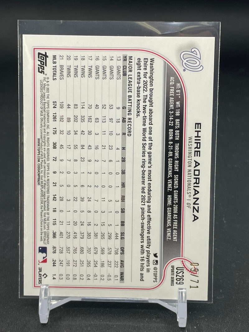 2022 TOPPS UPDATE SERIES - BLACK - E. ADRIANZA - #US269 - #'D/71