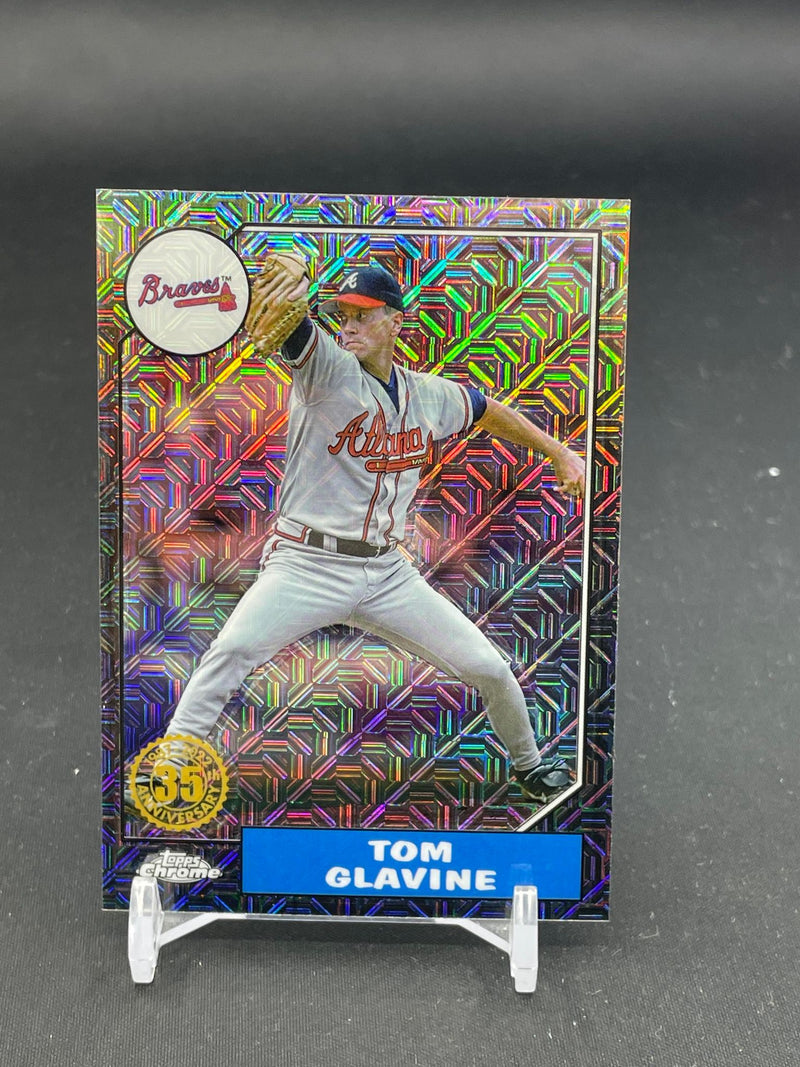 2022 TOPPS CHROME SILVER PACK - BLACK MOJO - T. GLAVINE - #T87C-10 - #'D/199
