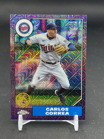 2022 TOPPS CHROME SILVER PACK - PURPLE MOJO REFRACTOR - C. CORREA - #T87C-46 - #'D/75