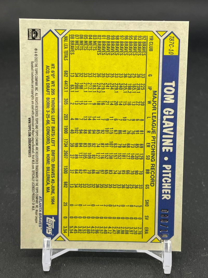 2022 TOPPS CHROME SILVER PACK - BLACK MOJO - T. GLAVINE - #T87C-10 - #'D/199