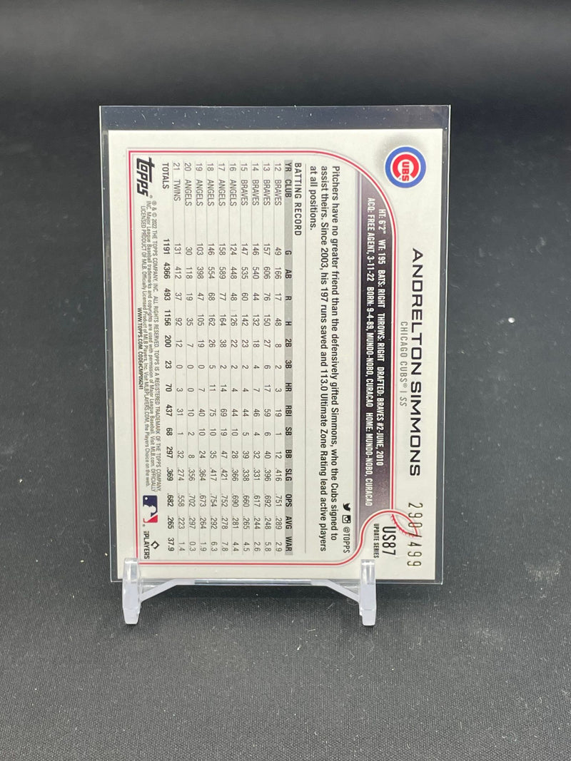 2022 TOPPS UPDATE SERIES - GREEN - A. SIMMONS - #US87 - #'D/499