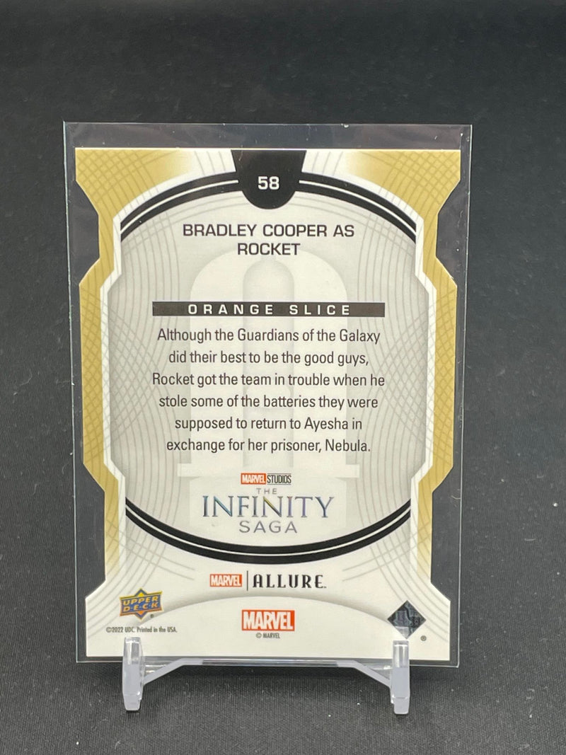 2022 UPPER DECK ALLURE MARVEL - ORANGE SLICE - B. COOPER AS ROCKET -