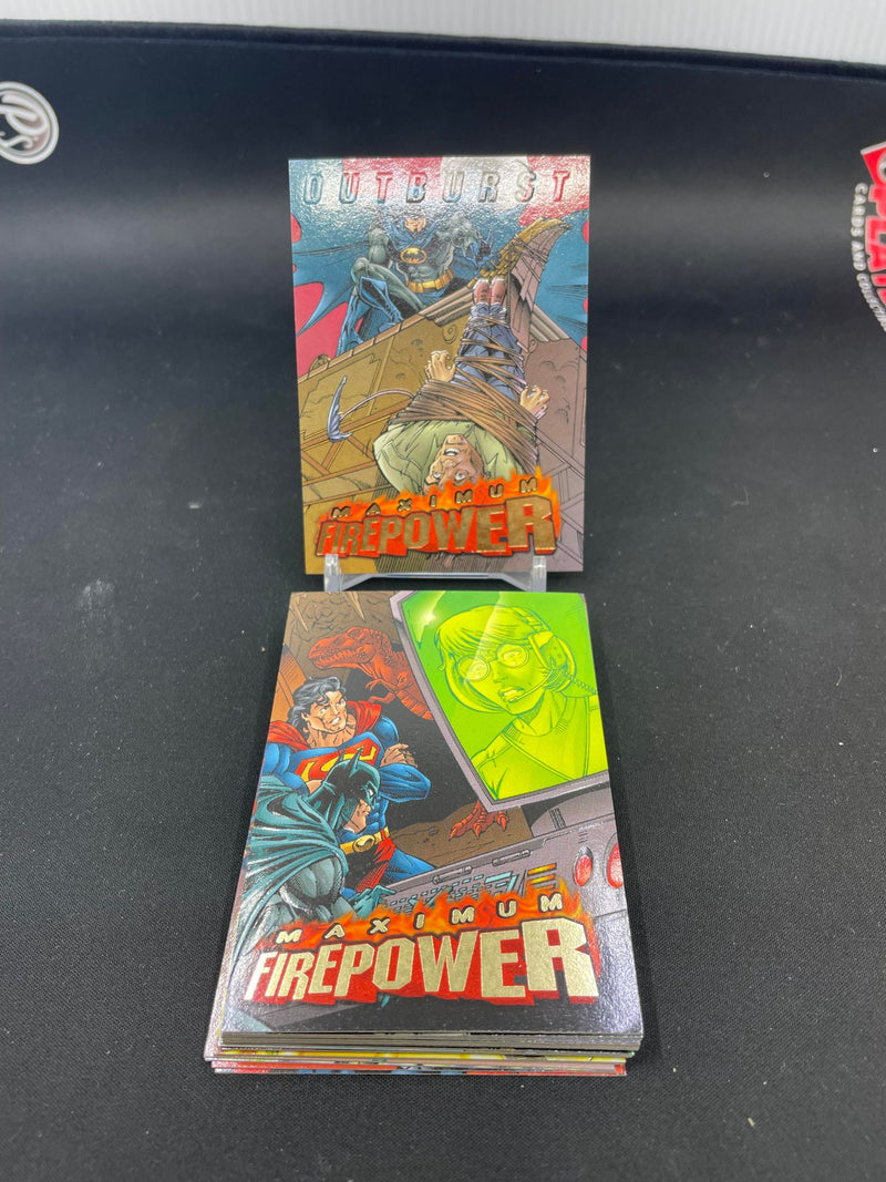 1996 FLEER SKYBOX DC COMICS - MAXIMUM FIREPOWER - COMPLETE INSERT SET -