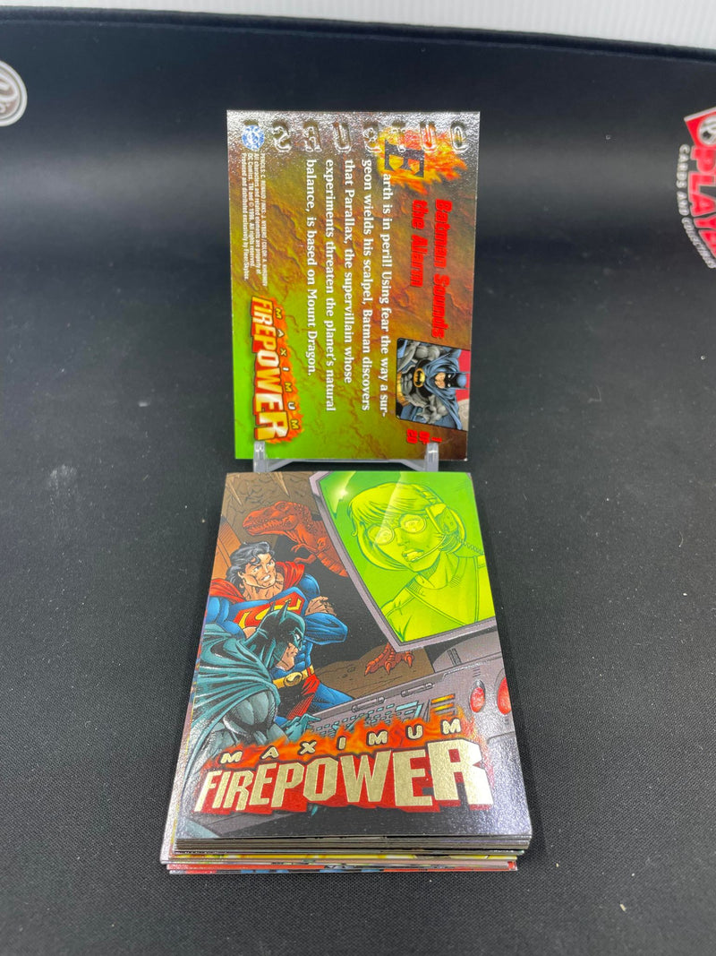 1996 FLEER SKYBOX DC COMICS - MAXIMUM FIREPOWER - COMPLETE INSERT SET -