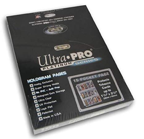 ULTRA PRO PLATINUM SERIES 15 POCKET PAGES FOR TOBACCO CARDS 100 COUNT