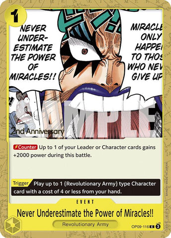 Never Underestimate the Power of Miracles!! [Emperors in the New World: 2nd Anniversary Tournament Cards]