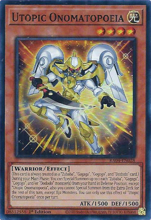 Utopic Onomatopoeia [RA04-EN028] Super Rare
