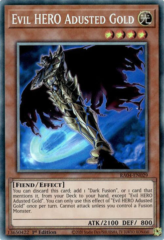 Evil HERO Adusted Gold [RA04-EN029] Prismatic Collector's Rare