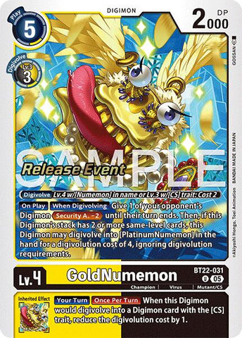 GoldNumemon [BT22-031] [Cyber Eden Release Event Cards]