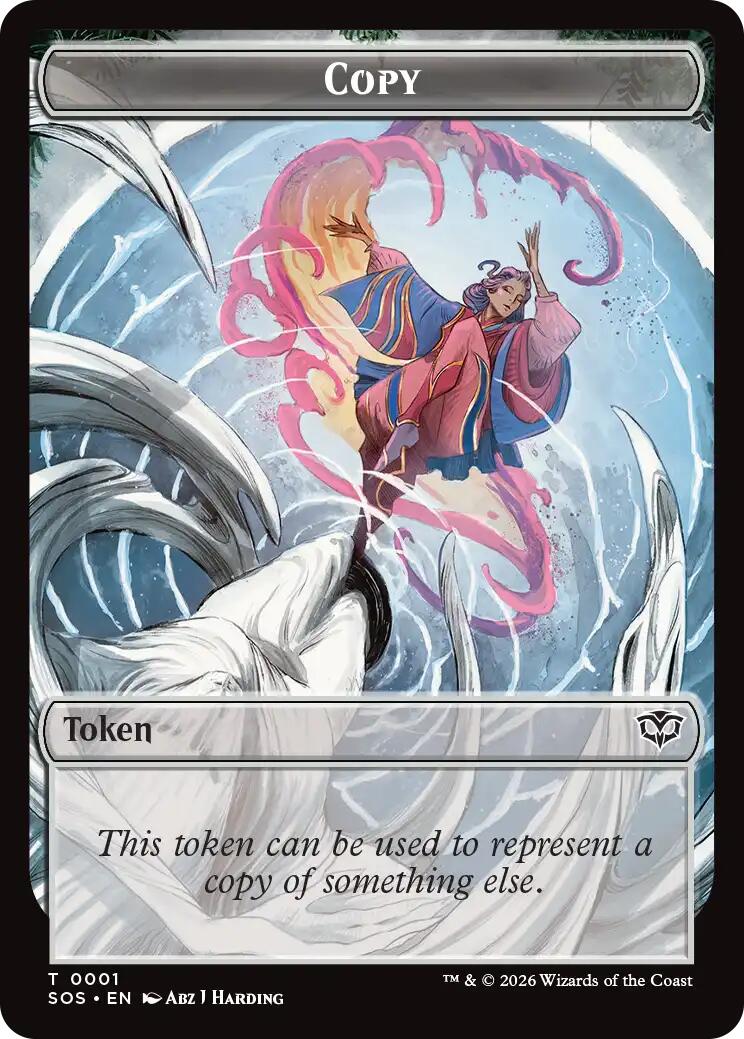 Copy // Spirit (0010) Double-Sided Token [Secrets of Strixhaven Tokens]