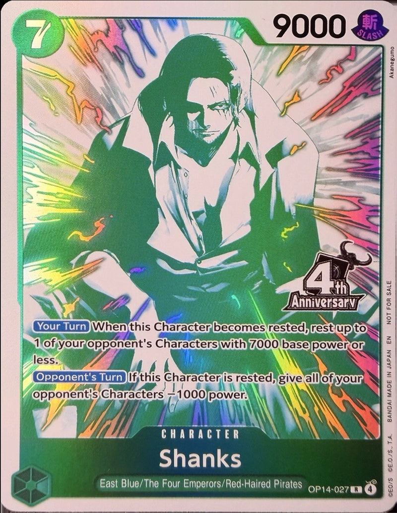 Shanks (4th Anniversary Treasure Campaign Pack) [One Piece Promotion Cards]