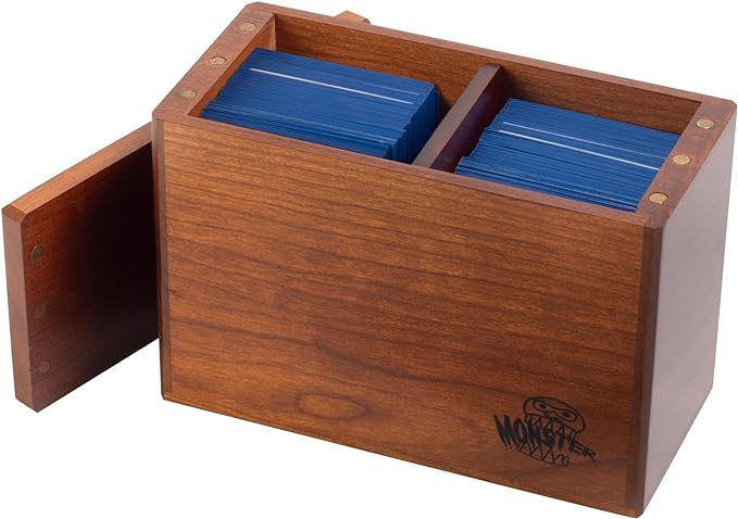 MONSTER MAGNETIC WOODEN DOUBLE DECK BOX - HOLDS 250 SLEEVED CARDS