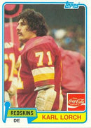 1981 TOPPS COCA-COLA WASHINGTON REDSKINS - SINGLES -