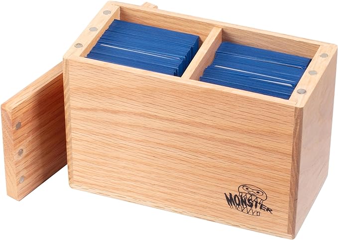 MONSTER MAGNETIC WOODEN DOUBLE DECK BOX - HOLDS 250 SLEEVED CARDS