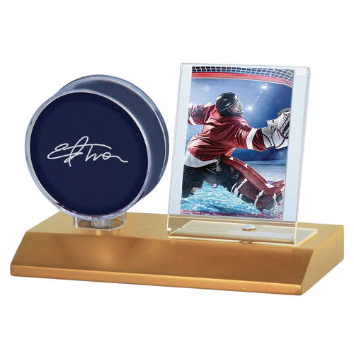 ULTRA PRO LIGHT WOOD BASE PUCK & CARD DISPLAY