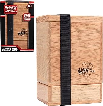 MONSTER MAGNETIC WOODEN DECK BOX WITH DICE TRAY