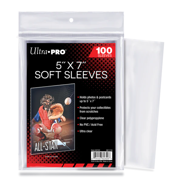 ULTRA PRO SOFT SLEEVES 5"X7" (100 PACK)