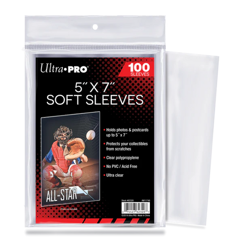 ULTRA PRO SOFT SLEEVES 5"X7" (100 PACK)