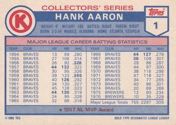 1985 TOPPS CIRCLE K ALL TIME HOMERUN KINGS - SINGLES -