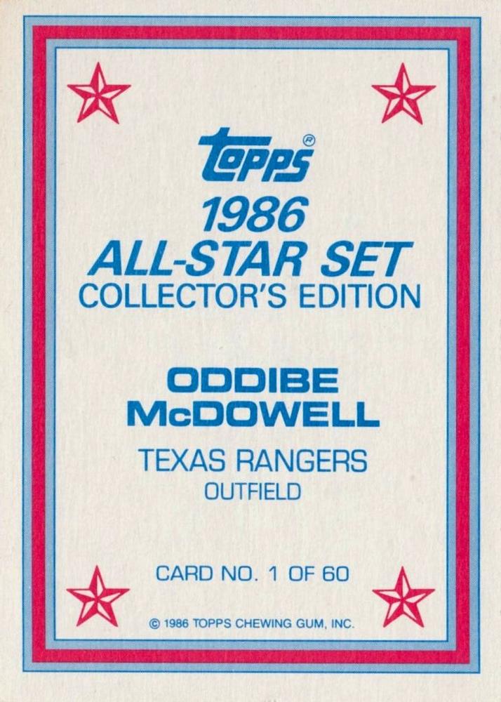 1986 TOPPS ALL-STAR SET - COLLECTOR'S EDITION - COMPLETE SET -