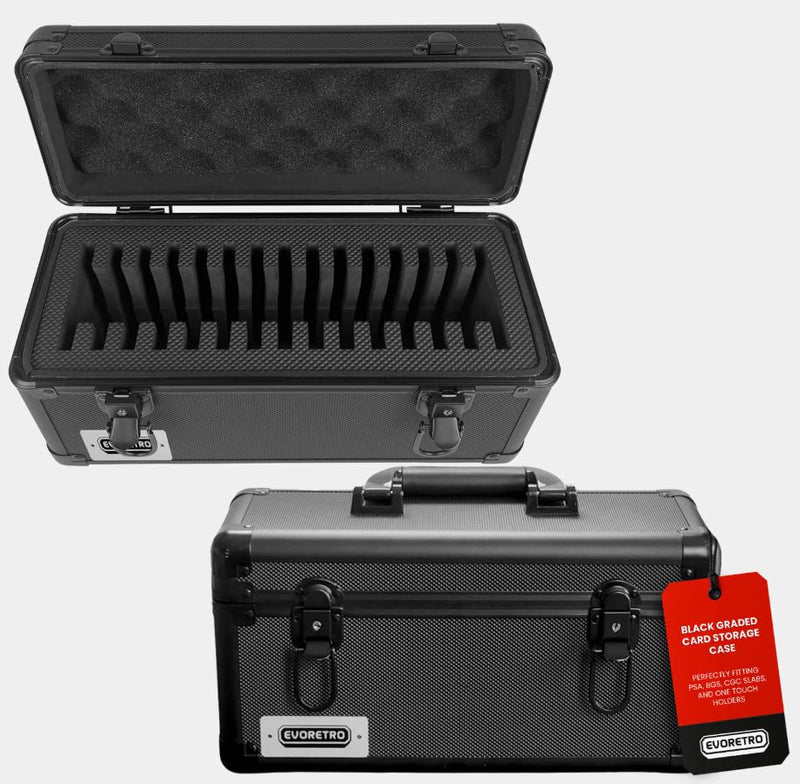 EVORETRO ALUMINUM GRADED CARD STORAGE BOX WITH KEY LOCK