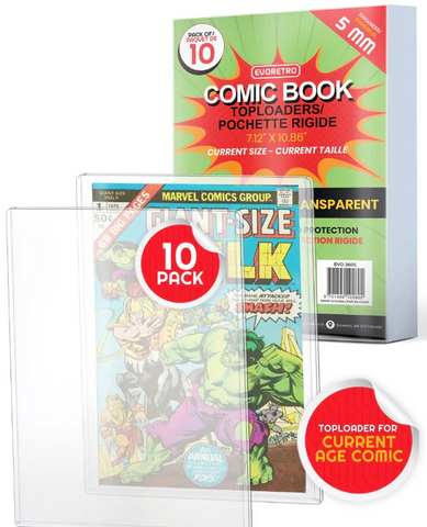 EVORETRO COMIC BOOK TOPLOADER HOLDER 10 PACK