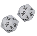 ULTRA PRO HEAVY METAL 2 D20 VIVID WHITE DICE SET