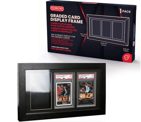 EVORETRO GRADED CARD WOODEN DISPLAY FRAME (HOLDS 3 GRADED CARDS)